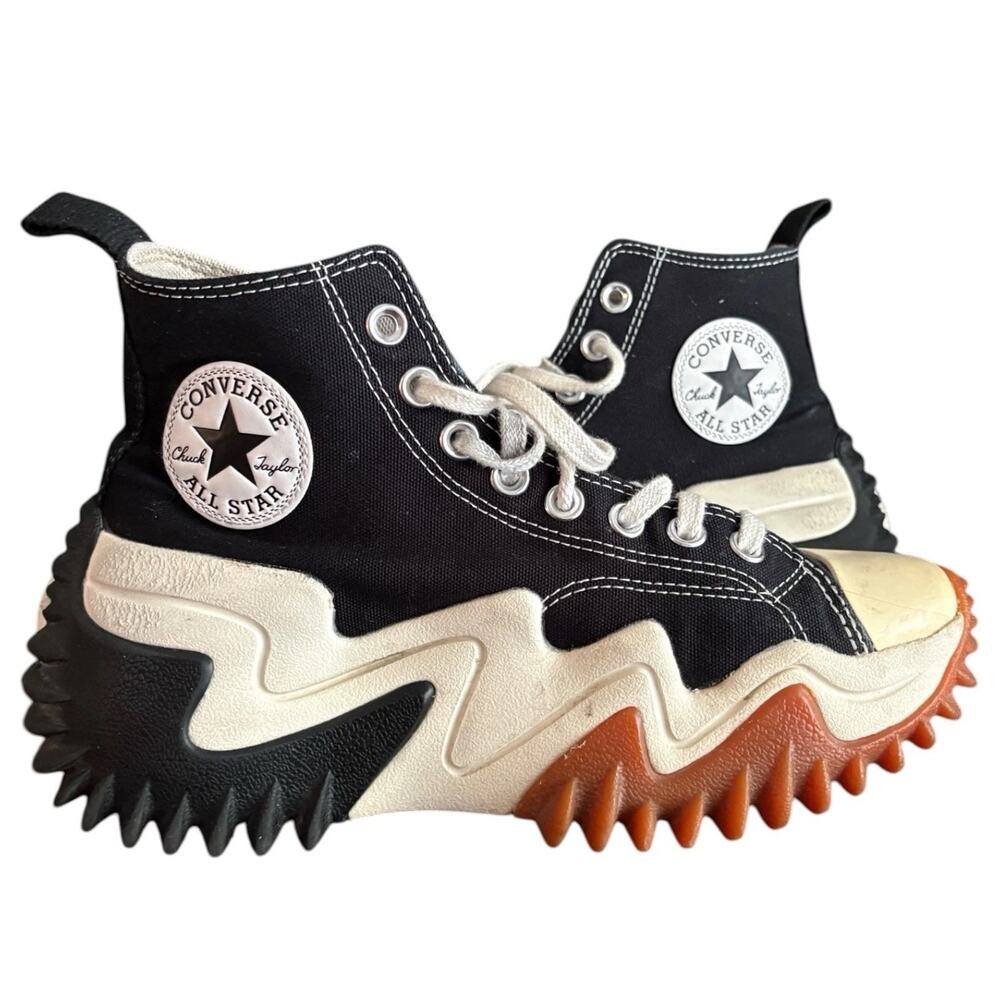 Converse Run Star Motion Hi Black White Gum honey Mens 7 Womens 8.5 Platform